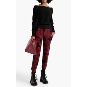 NEW Ser.O.Ya Ida Knit Distressed Red Tie-Dye Drawstring Jogger Track Pants